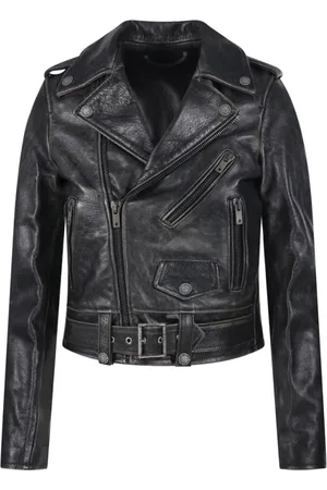 Golden Goose Jassen, Dames, Zwart, S, Katoen, Zwarte Bikerjas
