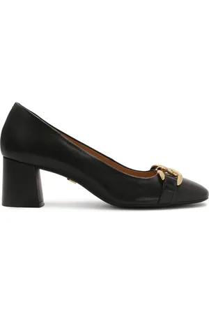 Kazar Schoenen, Dames, Zwart, 36 EU, Leer, Zwarte pumps versierd met een dikke ketting