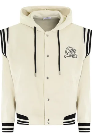 OFF-WHITE Jassen, Heren, Wit, M, Varsity Fleece Hoodie