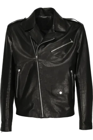 Giuliano Galiano Jassen, Heren, Zwart, 2Xl, Leer, Zwarte leren jas met ritssluiting