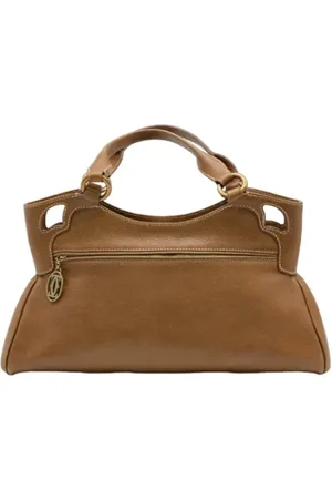 Cartier Pre-owned, Dames, Bruin, ONE Size, Leer, Tweedehands leren handtassen