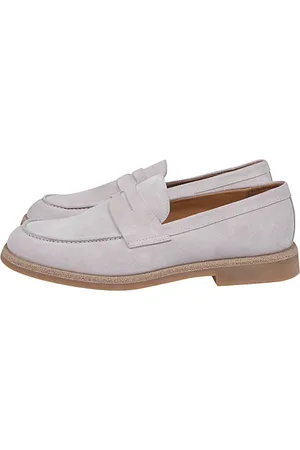 ELEVENTY Schoenen, Heren, Grijs, 46 EU, Suède, Penny Loafer in Zacht Suède