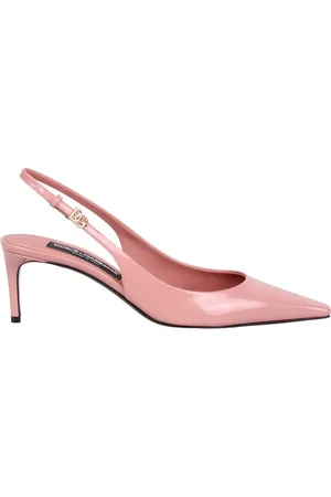 Dolce & Gabbana Schoenen, Dames, Roze, 38 1/2 EU, Leer, Lakleren Hoge Hakken met Band