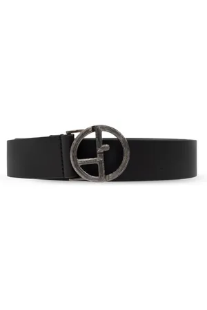 Giorgio Armani Accessoires, Heren, Zwart, 105 CM, Leer, Leren riem