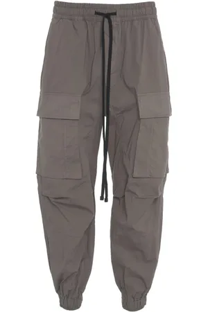 THOM KROM Broeken, Heren, Grijs, L, Grijze Cargo Broek Lage Kruis Ontwerp
