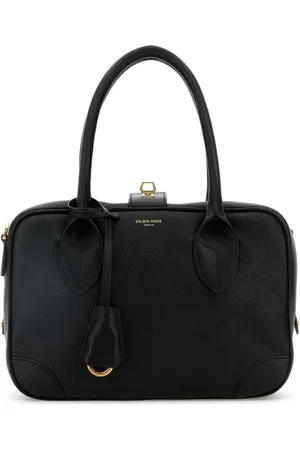 Golden Goose Tassen, Dames, Zwart, ONE Size, Leer, Vita Zwarte Leren Handtas