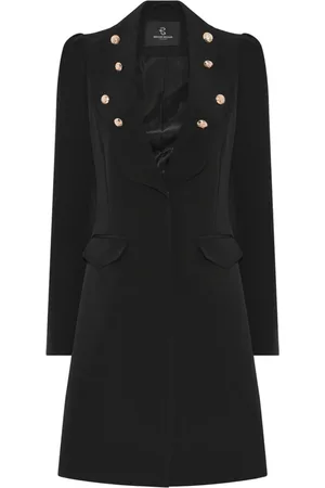 Bruuns Bazaar Kleedjes, Dames, Zwart, L, Leer, Elegante zwarte jurk met V-hals
