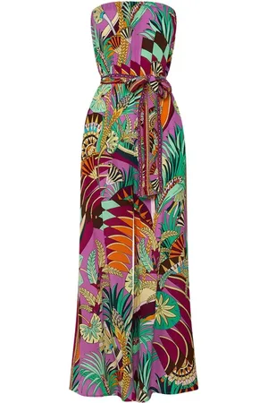 Camilla Jumpsuits & Playsuits, Dames, Veelkleurig, M, Woestijn Palm Wide-Leg Jumpsuit
