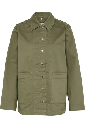 Part Two Jassen, Dames, Groen, XL, Stijlvolle jas met oversized zakken
