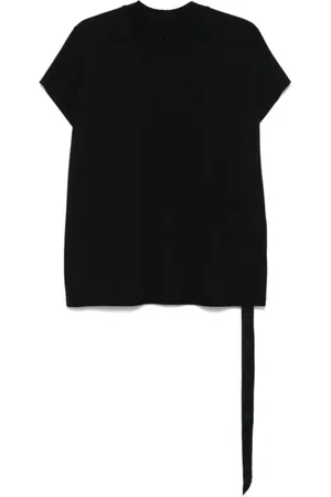Rick Owens Tops, Heren, Zwart, M, Katoen, Zwart katoenen jersey T-shirt