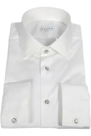 Xacus Overhemden, Heren, Wit, L, Katoen, Moderne Franse Kraag Overhemd Wit