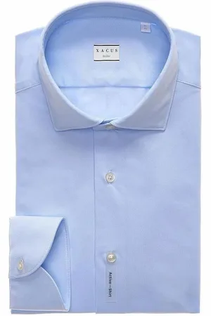Xacus Overhemden, Heren, Blauw, XL, Elegante lichtblauwe overhemd