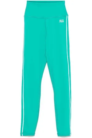 Sporty & Rich Broeken, Dames, Groen, M, Nylon, Groen/Witte Sportlegging
