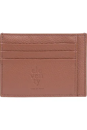 ELEVENTY Accessoires, Heren, Bruin, ONE Size, Leer, Leren Kaarthouder