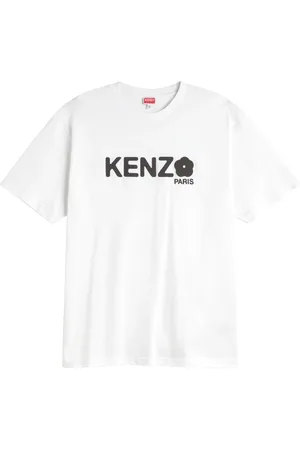 Kenzo Tops, Heren, Wit, L, Bloemen Oversized T-shirt