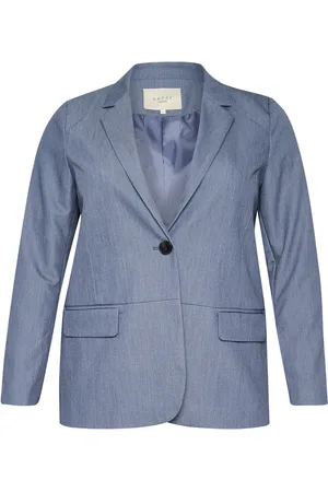 Kaffe Jassen, Dames, Blauw, 4Xl, Leer, Vintage Indigo Blazer Jas