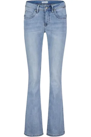 Red Button Jeans, Dames, Blauw, M, Katoen, Babette Flared Bleach Jeans