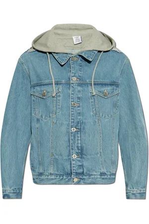 Vetements Jassen, Heren, Blauw, XS, Denim, Denim jack met capuchon