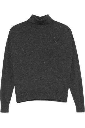 PESERICO SIGN Truien, Dames, Grijs, M, Wol, Stijlvolle Gebreide Top