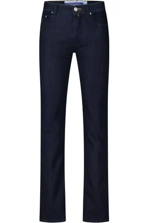 Jacob Cohen Jeans, Heren, Blauw, W42, Denim, Slim-fit denim jeans met knoopsluiting