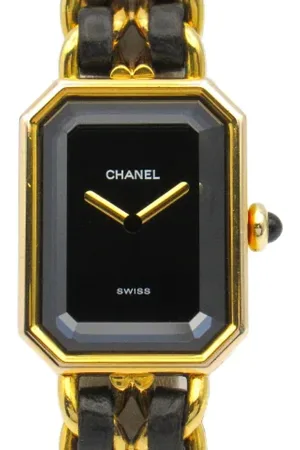 CHANEL Pre-owned, Dames, Zwart, ONE Size, Leer, Pre-owned Metal watches