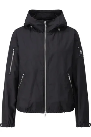 Moose Knuckles Jassen, Dames, Zwart, L, Waterafstotende capuchonblouson
