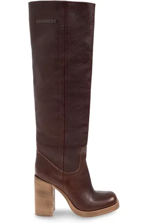 Dsquared2 Schoenen, Dames, Bruin, 40 EU, Leer, Leren Laarzen