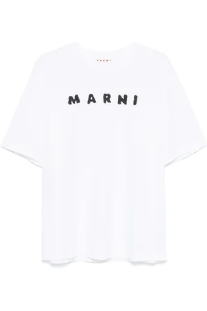 Marni Tops, Dames, Wit, S, Katoen, Stijlvolle T-shirt Collectie