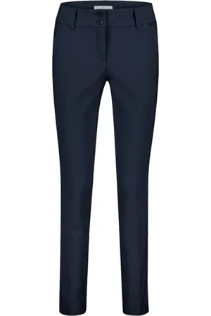 Red Button Broeken, Dames, Blauw, S, Katoen, Navy Diana CRP Split Jeans