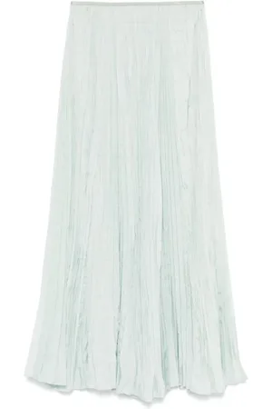 FORTE FORTE Rokken, Dames, Blauw, M, Geplooide Saragon Rok