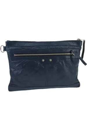 Balenciaga Pre-owned, Dames, Blauw, ONE Size, Leer, Pre-owned Leather clutches