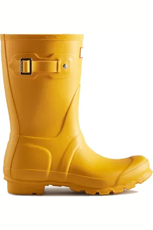 Hunter Schoenen, Dames, Geel, 37 EU, Polyester, Korte Gele Wellington Laarzen