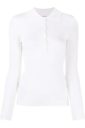P.A.R.O.S.H. Tops, Dames, Wit, S, Stijlvolle Panna Maglia Top