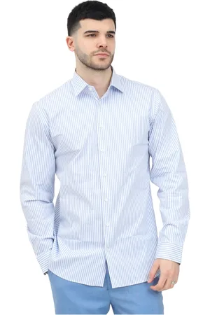 SELECTED Overhemden, Heren, Blauw, 2Xl, Katoen, Gestreept overhemd met lange mouwen voor heren