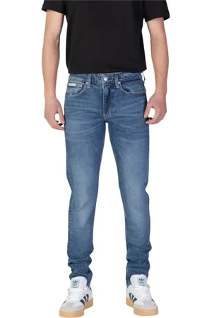 Calvin Klein Jeans, Heren, Blauw, W32 L32, Katoen, Mannen Regular Jeans Lente/Zomer Collectie