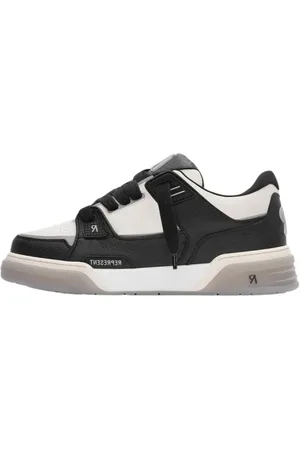 Represent Schoenen, Heren, Zwart, 40 EU, Leer, Leren Sneakers met Logo Details