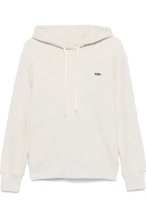 Autry Sweatshirts & Hoodies, Dames, Grijs, S, Katoen, Lichtgrijze Hoodie met Geribbelde Zoom en Manchetten