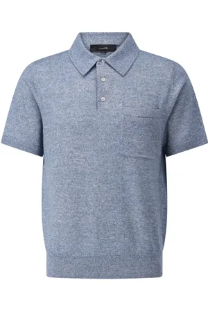 Vince Truien, Heren, Blauw, XL, Kasjmier, Kasjmier Gebreid Poloshirt
