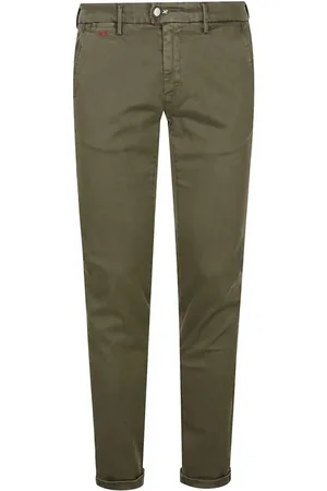 sartoria tramarossa Broeken, Heren, Groen, W33, Katoen, Stretch katoenen chino broek groen