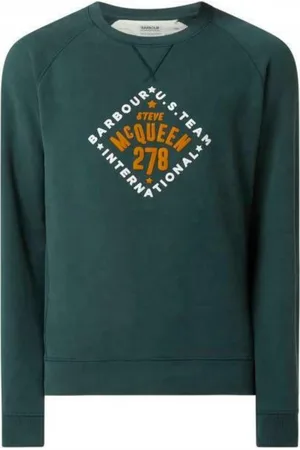 Barbour Sweatshirts & Hoodies, Heren, Groen, XL, Katoen, Fluweel Ronde Hals Sweatshirt Groen