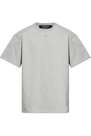 MISBHV Tops, Heren, Grijs, XL, Katoen, T-shirt met geborduurd logo