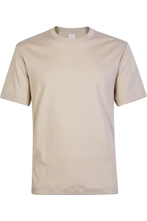 ELEVENTY Tops, Heren, Grijs, M, Katoen, Modal Katoen Crewneck T-shirt
