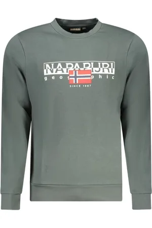 Napapijri Sweatshirts & Hoodies, Heren, Groen, S, Katoen, Groene Katoenen Sweatshirt met Logoprint