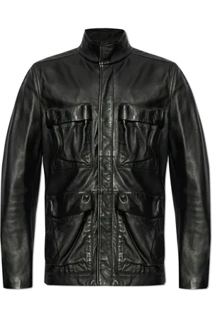 Diesel Jassen, Heren, Zwart, S, Leer, Leren Jas L-Gast
