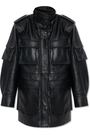 Gestuz Jassen, Dames, Zwart, XS, Leer, Jas Khalie
