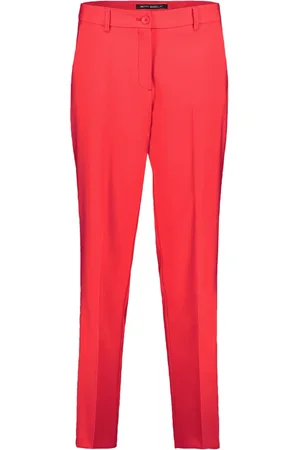 Betty Barclay Broeken, Dames, Rood, 3Xl, Klassieke zakelijke broek met vouw