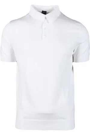 FEDELI Tops, Heren, Wit, L, Katoen, Katoenen Polo Shirt