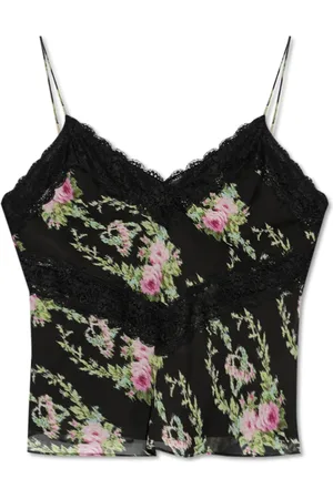 LOVESHACKFANCY Tops, Dames, Zwart, L, Top Brimsley