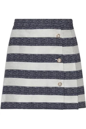 Kate Spade Rokken, Dames, Blauw, L, Polyester, Rok met gestreept patroon