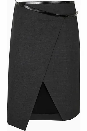 Serafini Rokken, Dames, Grijs, M, Wol, Wollen Rok Elegante Stijl